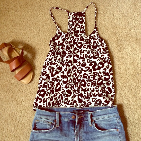 Leopard print racer back tank