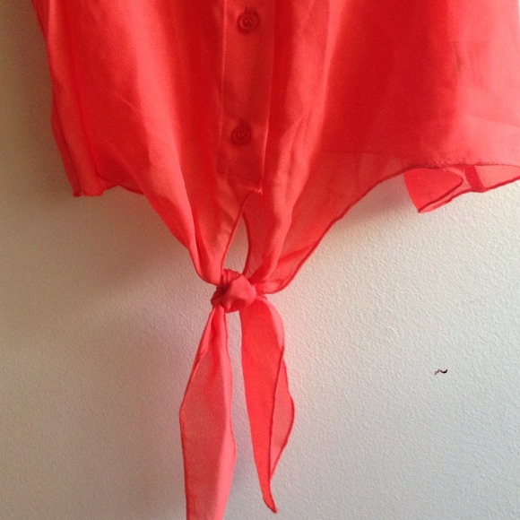 Sheer orange tie shirt - Picture 2 of 3