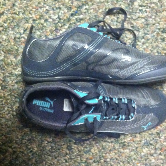 Puma shoes in grey and teal