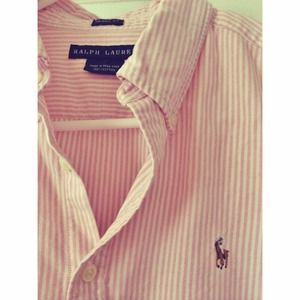 Ralph Lauren pink striped button down