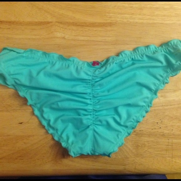 VS turquoise ruffle cheeky bottoms