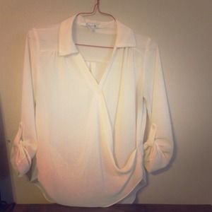 Forever 21 roll-up Sheer blouse