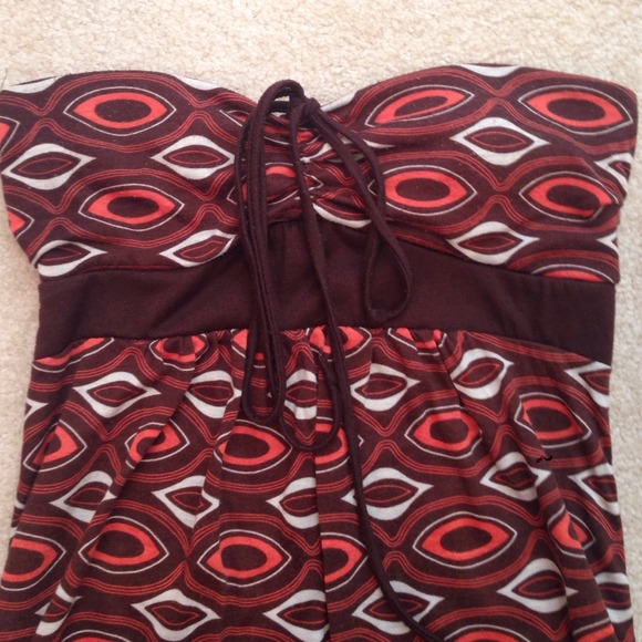 Brown white and orange halter/strapless - Picture 2 of 2