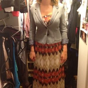 H&M fitted cute cotton blazer grey