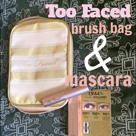 TOO FACED brush bag & mascara💕