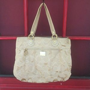 Coach Signature Lurex Glam Tote