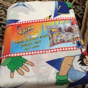 Pokemon twin jersey knit sheet set