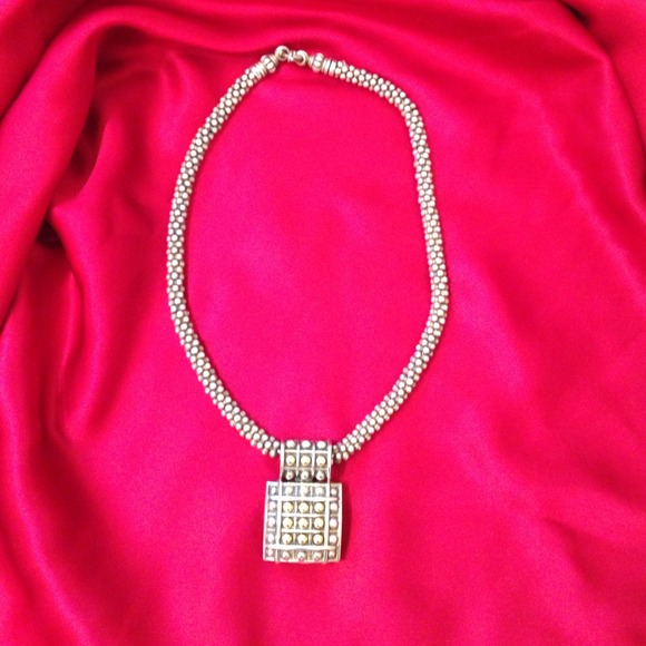 Lagos Caviar Necklace with Silver and Gold Pendant