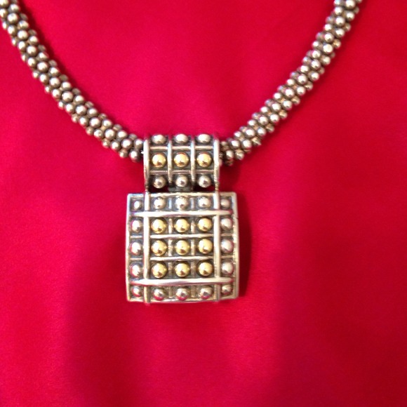 Lagos Caviar Necklace with Silver and Gold Pendant