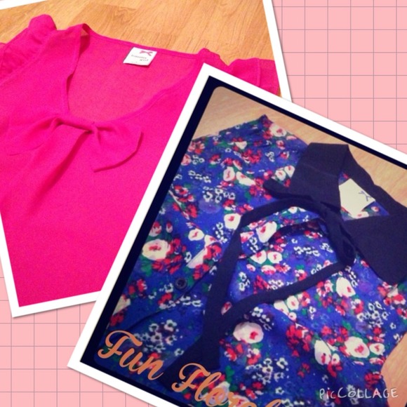 Tommy Hilfiger Tops - Bundle!! Tommy Girl Blue Floral Top & Pink Bow Top