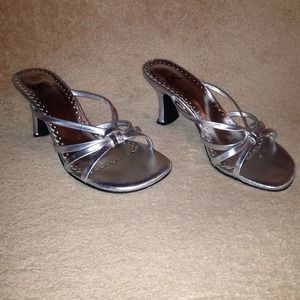 Silver strappy sandals
