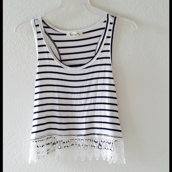 Black and white stripe tank