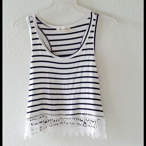 Black and white stripe tank