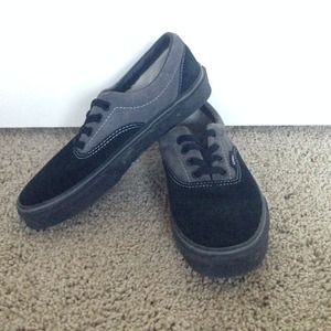 Vans black on black suede