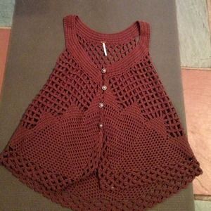 Free people brown crotchet tank