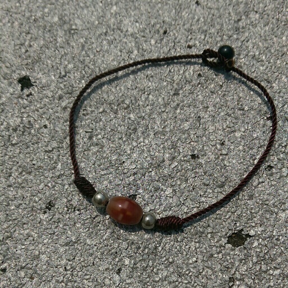 Jewelry - Bracelet / anklet with brownish-orange charm