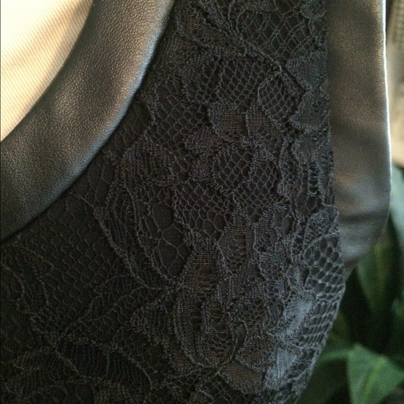 Black leather and lace dress. Neiman brand - Picture 3 of 3