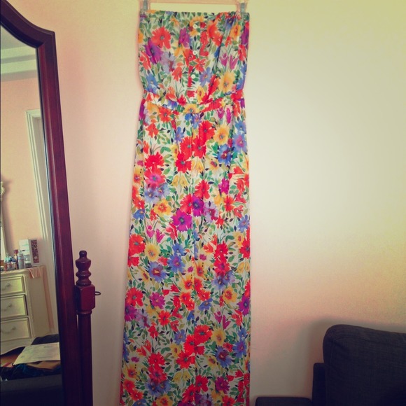 Bright floral maxi dress