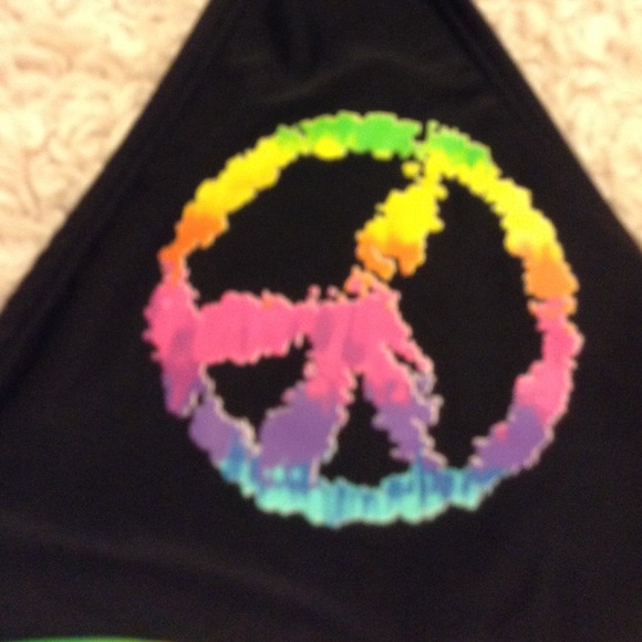 Rainbow Peace Bikini Top - Picture 3 of 4