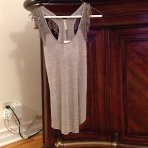 free people fringe lined racer back tank