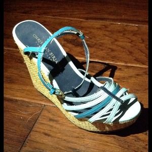 Blue and gray Christian Siriano high heels