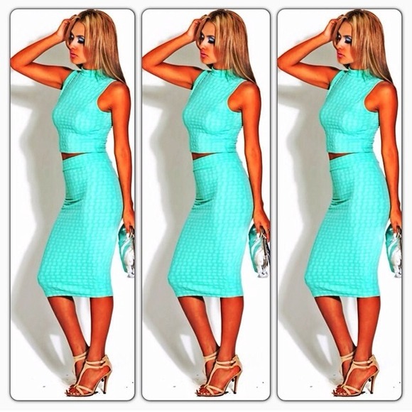 Two piece midi skirt and top