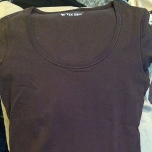 Tee Shop 2 tshirts. One black and one brown.