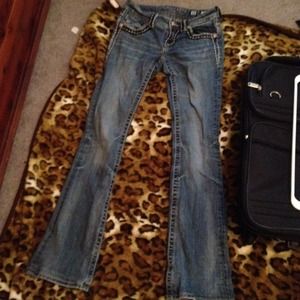 Miss me jeans that are tight fitting bell bottoms