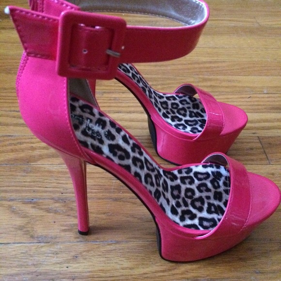 NEW hot pink ankle strap heels