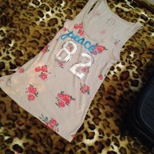 A gray and floral tank top