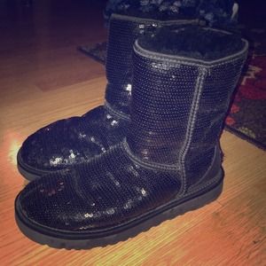 Sparkly black UGGs