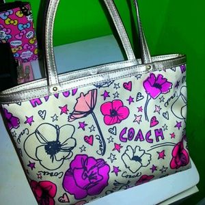 Pink Flower Coach Bag