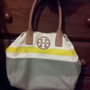 TORY BURCH STRIPED TOTE