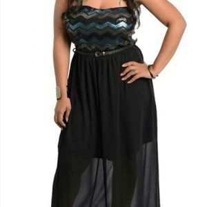 Strapless Sequin Maxi dress