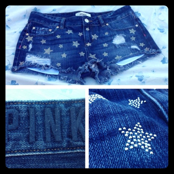 Victoria's Secret Denim - VS PINK Star Studded Cut Off Shorts