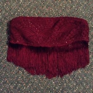 Tassel maroon bandeau top