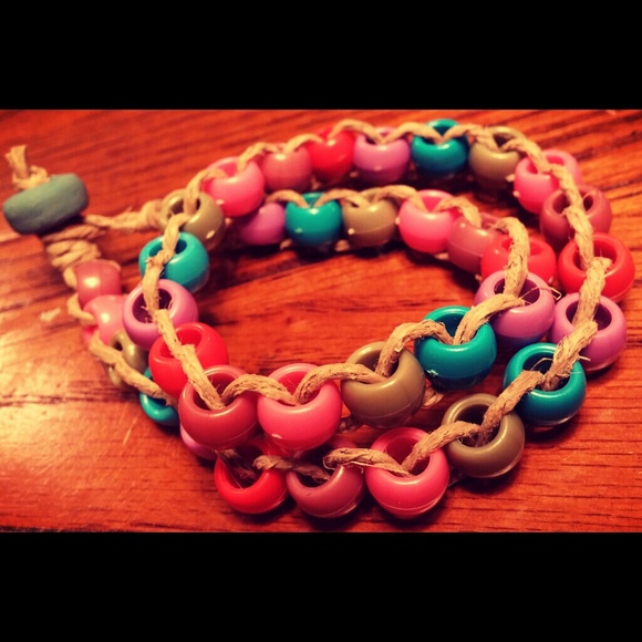 Rainbow Hemp Necklace/Bracelet/Anklet HANDMADE - Picture 2 of 4