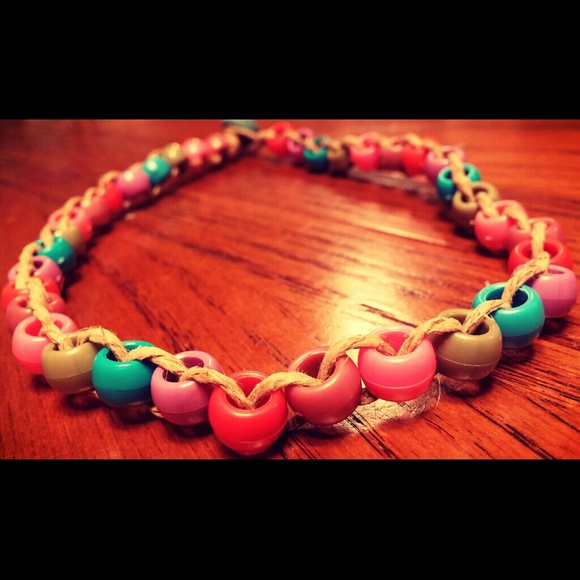 Rainbow Hemp Necklace/Bracelet/Anklet HANDMADE - Picture 3 of 4