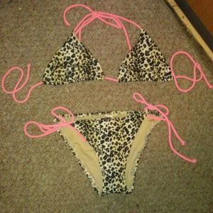 Cheetah print string bikini