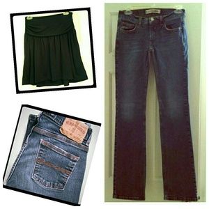 BUNDLE: Black Skirt & Express Jeans