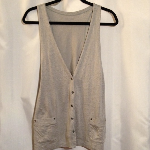 ✨SALE✨ EILEEN FISHER BOHO LINEN BUTTON DOWN VEST