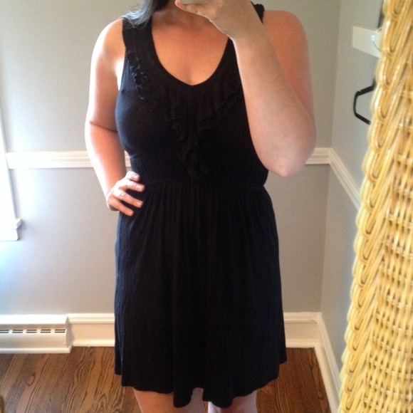 Black Ruffle Front Dress - Picture 2 of 2