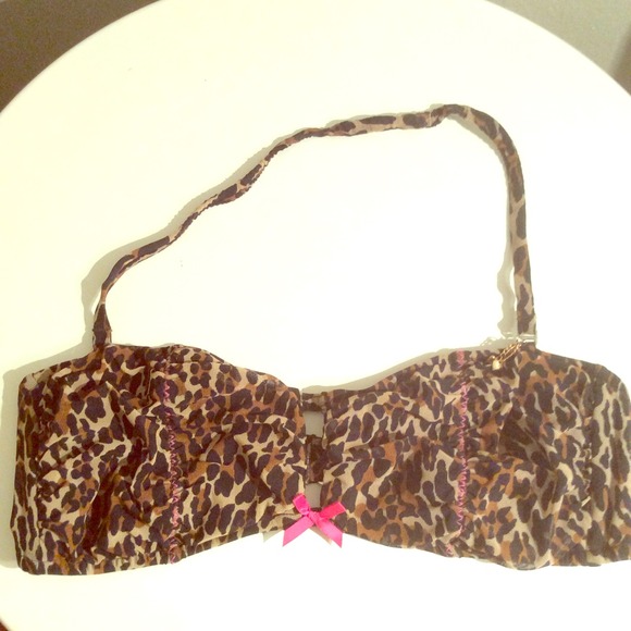 Betsey Johnson Cheetah Print Bathing Suit Top