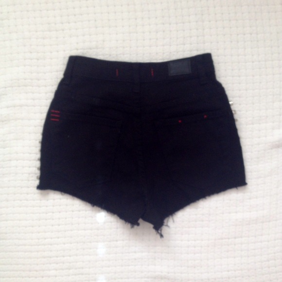 BDG High Rise Studded Denim Shorts - Picture 2 of 3