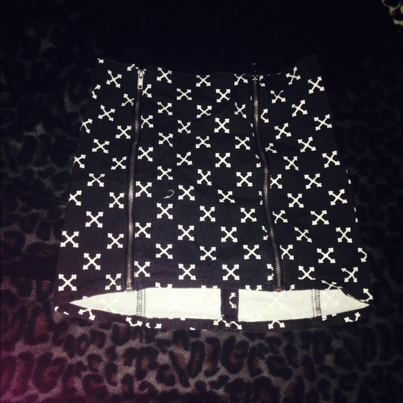 Mini double zipper skirt