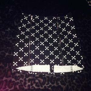 Mini double zipper skirt