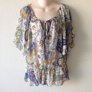 ✨NEW✨ Lilly Lou Sheer Peasant Top Blouse