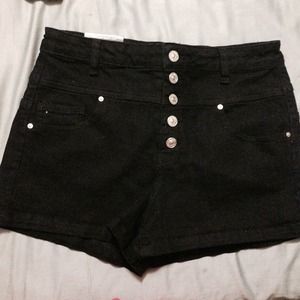 High waisted denim shorts