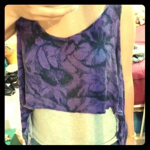 Black and Purple Crop Top from Papaya
