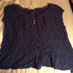 Navy Blue Lace top Medium